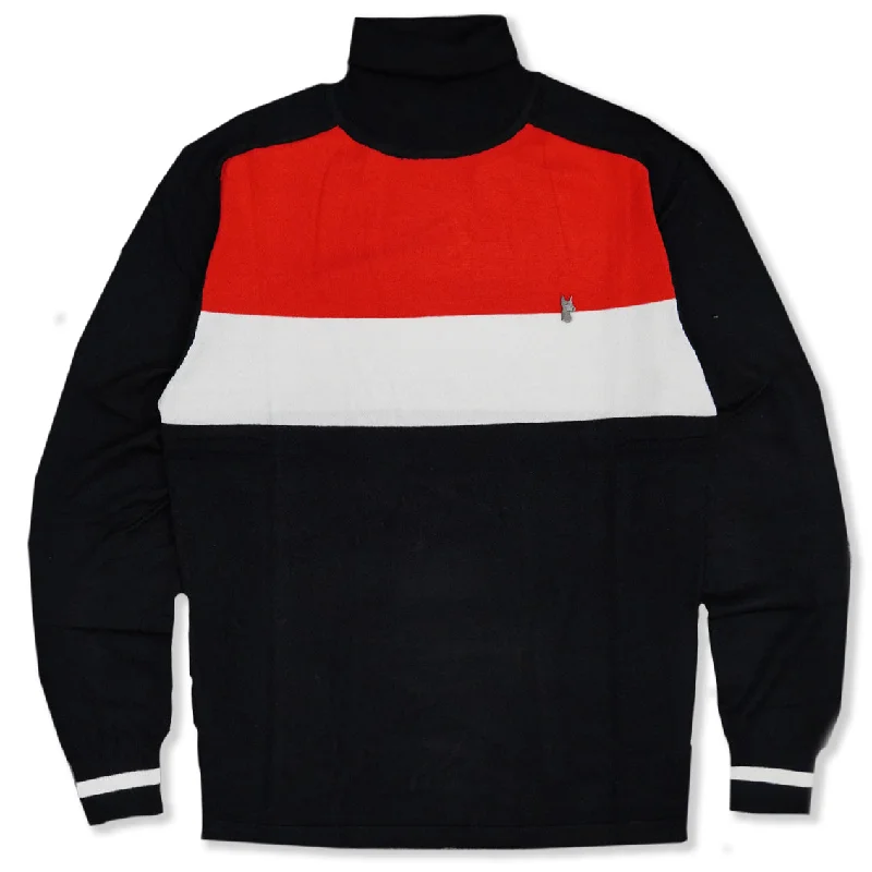 Extra Discounts M4000 Turtle neck Knit Sweater - Black/Red