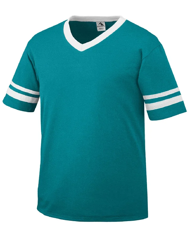 Time-Limited Offer Augusta Sleeve Striped Jersey | Teal/ White