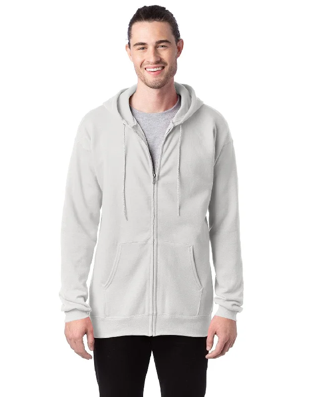 Deal of the Week Hanes Ultimate Cotton Full-Zip Hoodie Sweatshirt | White