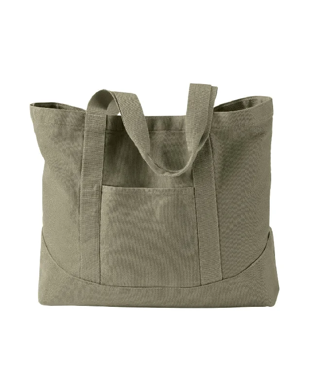 Don't Delay Authentic Pigment Pigment-Dyed Large Canvas Tote | Khaki Green