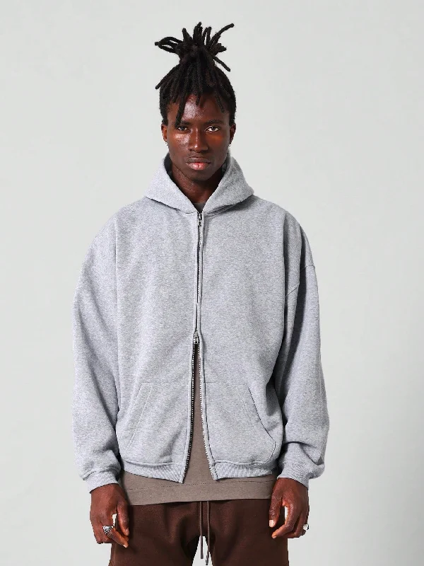 Weekend Discounts to Enjoy Regular Fit Essential Zip Through Hoodie