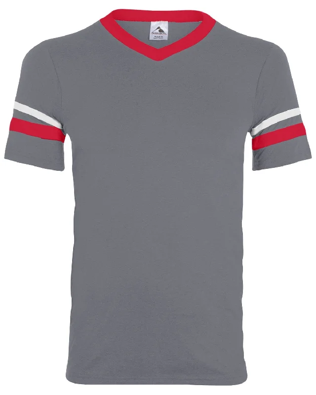 Sale Event Augusta Sleeve Striped Jersey | Grphite/ Red/ Wh
