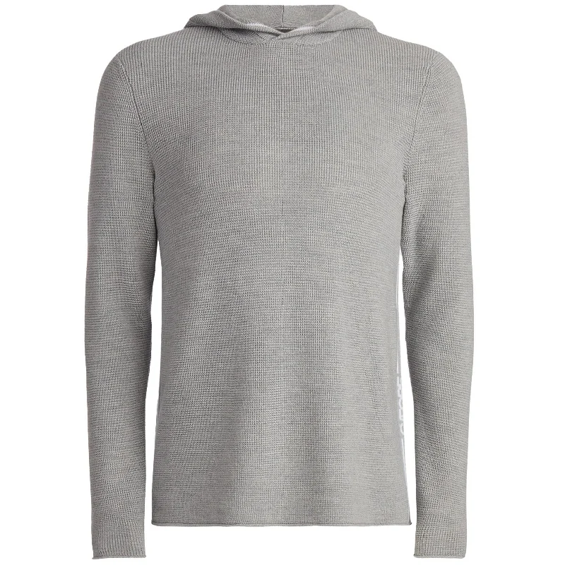Weekend Bargains Await You Waffle Stitch Merino Wool Hoodie Light Grey - AW24