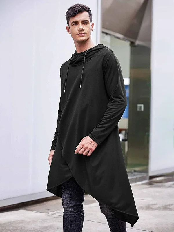 Sneak Peek Sale Casual Asymmetrie Hem Pullover Hooded Poncho Sweatshirt (US Only)