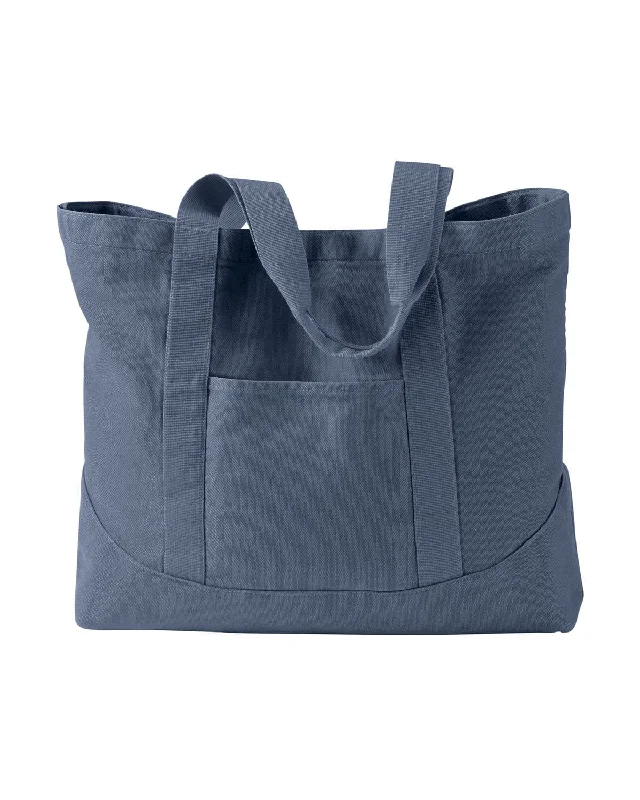 Deal of the Day Authentic Pigment Pigment-Dyed Large Canvas Tote | Denim