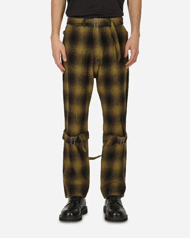 Weekend Bargains Just for You Plaid Wool Ombre Bontage Pants Yellow