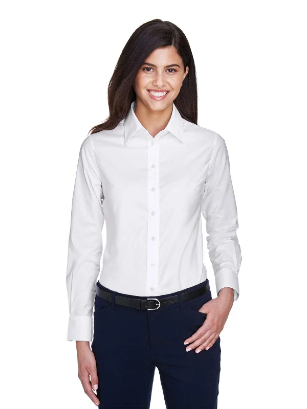 Weekend Specials You Can't Miss Harriton Ladies Long Sleeve Oxford with Stain-Release