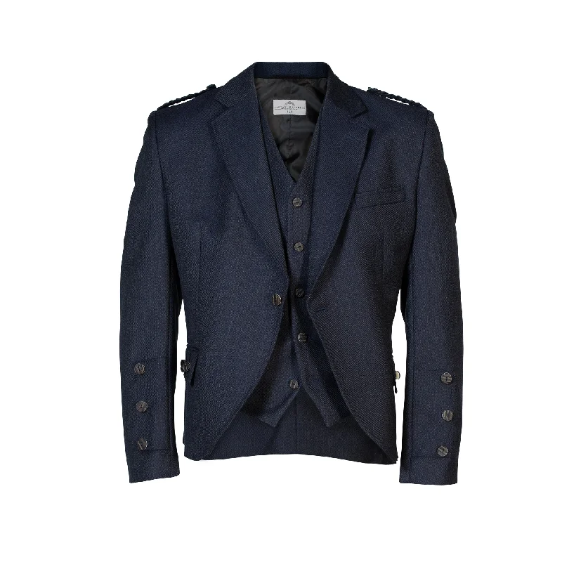 Bonus Offer Crail Tweed Jacket and 5 Button Waistcoat by House of Edgar - Midnight