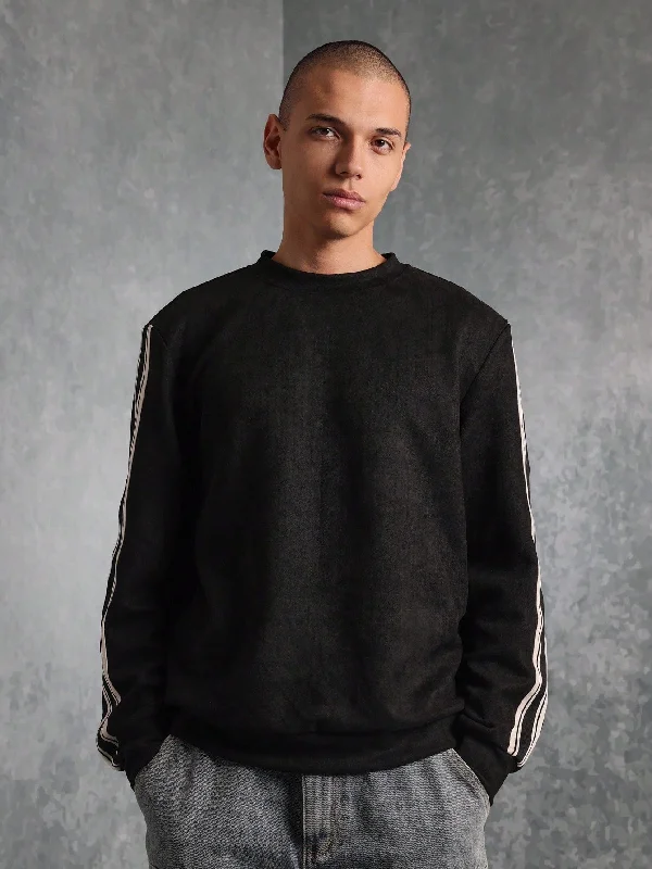 Year-End Deals Slim Fit Suedette Sweatshirt With Tape