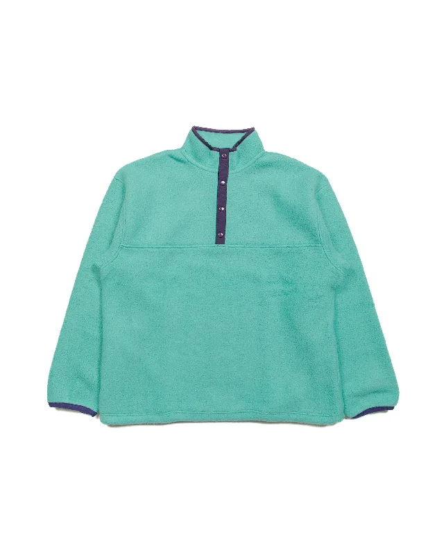 Take Advantage The Real McCoy's MJ23114 Snap Front Pull-Over Fleece Teal