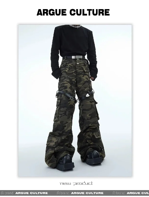 Crazy Savings Thigh Belted Camo Cargo Pants