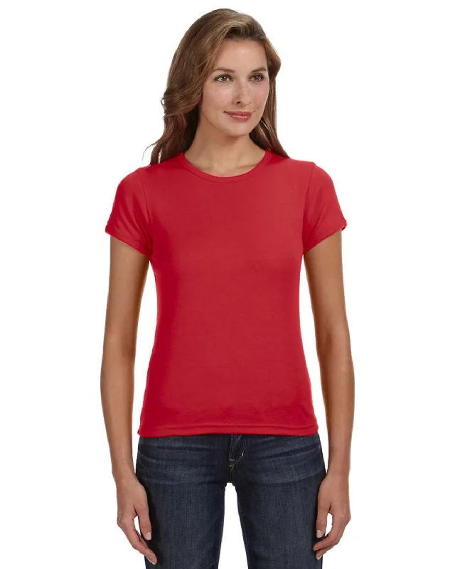 Instant Discount Anvil 1x1 Rib Scoop Neck T-Shirt | Red