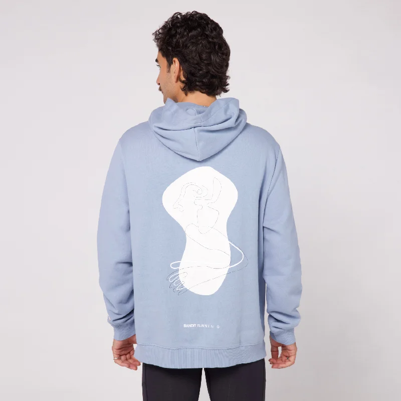 Weekend Savings Delight The Cotton Fleece Abstract Thinker Hoodie - Unisex, Smokey Blue Weekend Savings Delight The Cotton Fleece Abstract Thinker Hoodie - Unisex, Smokey Blue