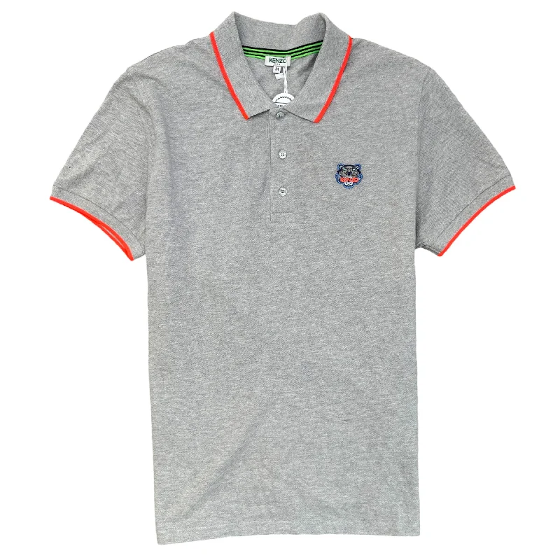 Sale Event Men's Embroidered Tiger Polo Shirt Grey Size M