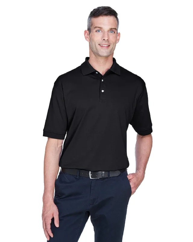 Weekend Offers You Can't Ignore Devon & Jones Perfect Pima Interlock Polo Shirt | Black