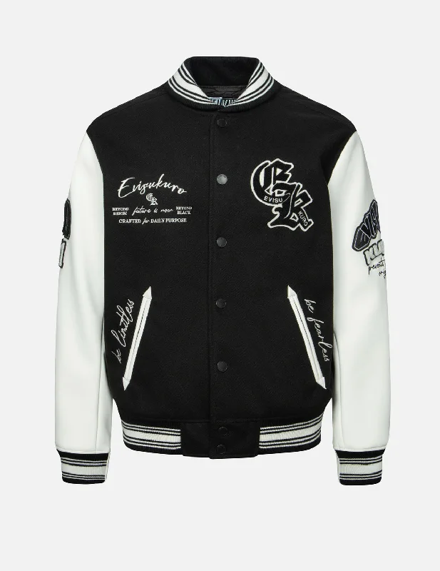Time-Limited Offer Multi Logo Badge Embroidery Relax Fit Padded Baseball Jacket