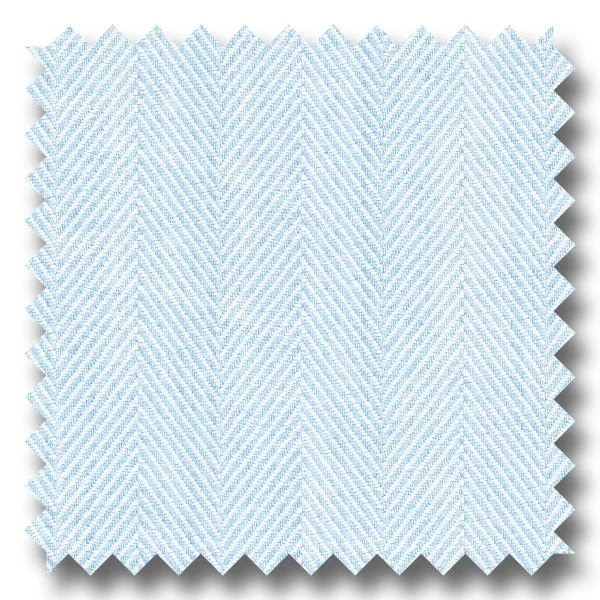Sale Alert Light Blue Herringbone Twill - Custom Dress Shirt
