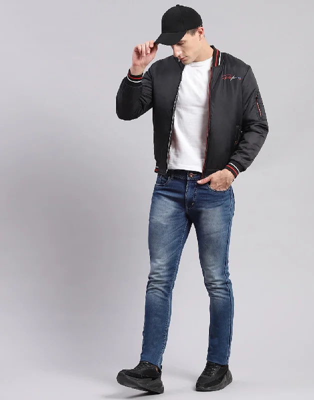 Weekend Special Men Black Printed Spread Collar Full Sleeve Jackets