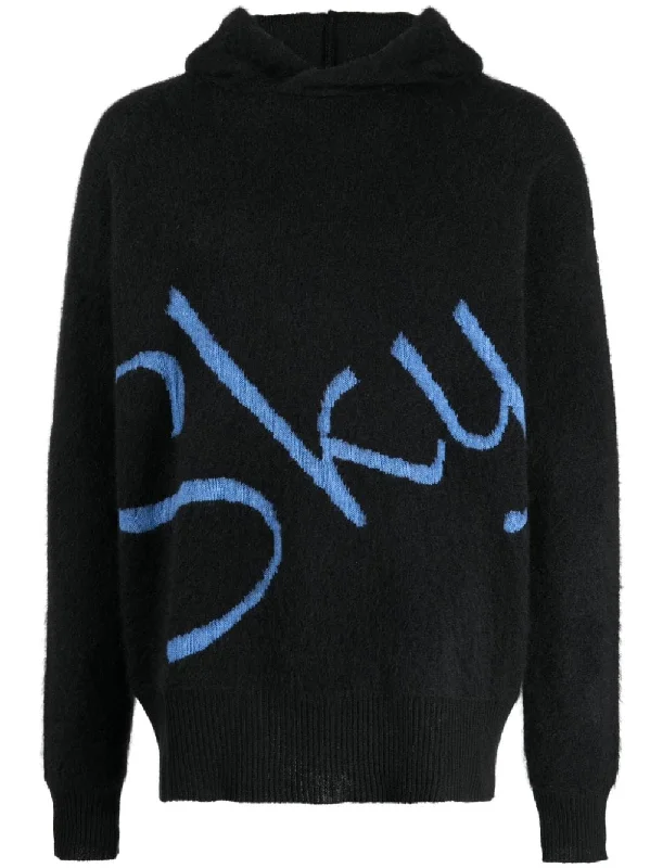 Deal of the Day Logo-Jacquard Knitted Hoodie