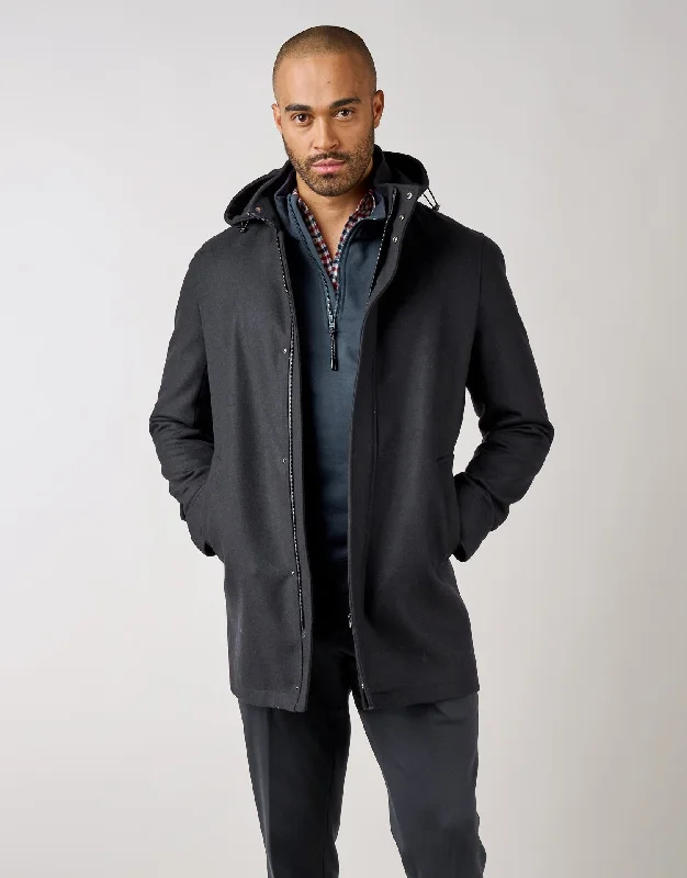 Value Deals Aro Navy Hooded Parka Coat
