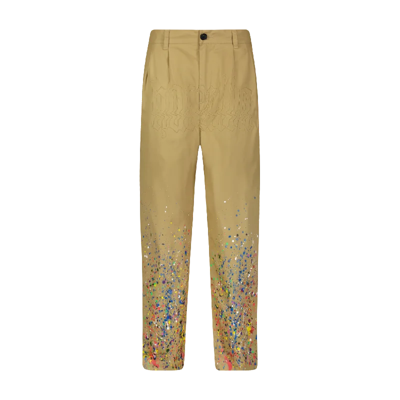Weekend Steals Await SMOTHERED IN PAINT PLEATED TROUSERS