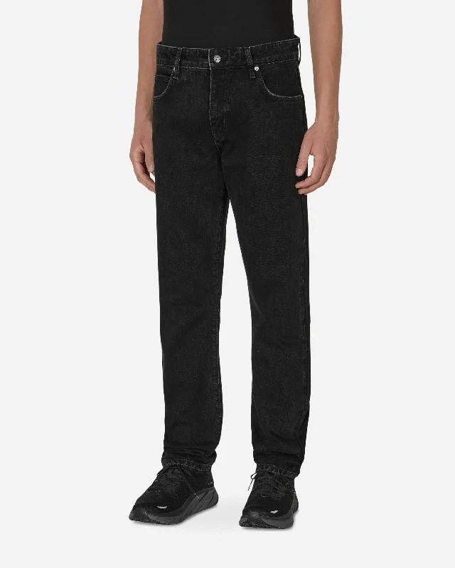 Stock Clearance Straight Denim Pants Black
