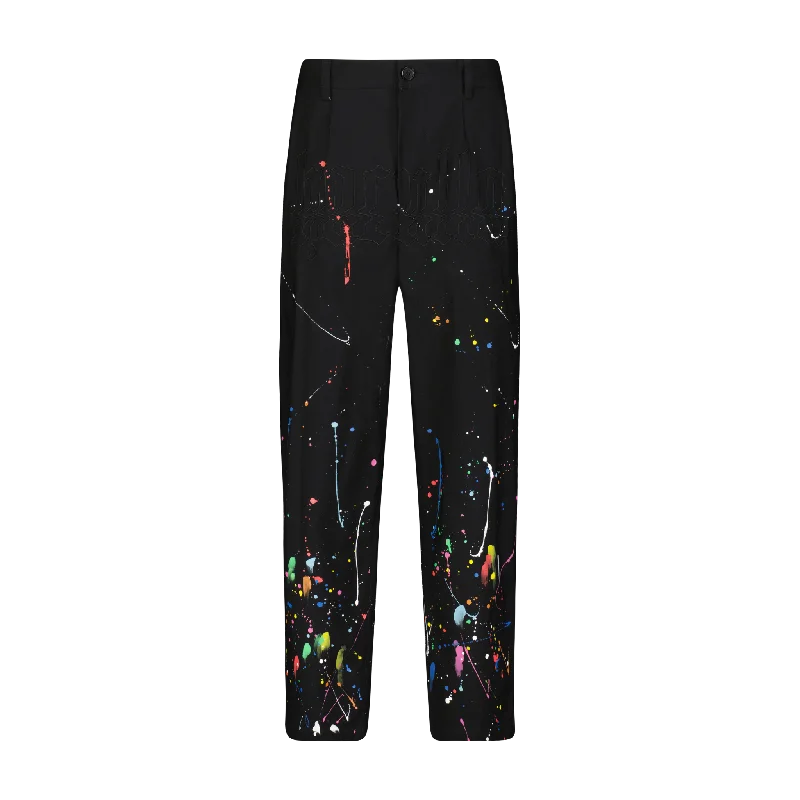 Weekend Wonders Await! SMOTHERED IN PAINT PLEATED TROUSERS
