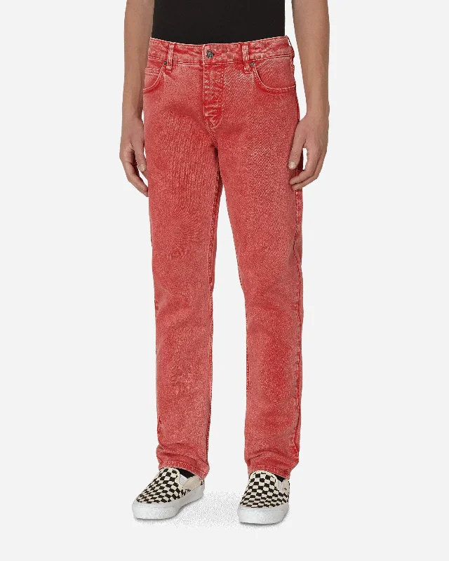 Overstock Straight Denim Pants Orange