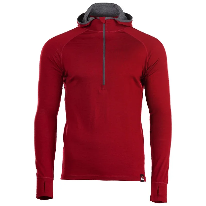 Exclusive Offer Mens Merino 200 Zip Neck Hoodie (Red)