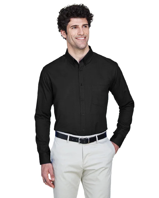 Today's Deal Core 365 Operate Mens Tall Long Sleeve Twill Shirt | Black