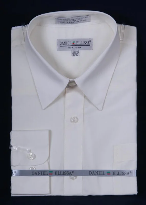 Super Discount Men's Ivory Long Sleeve Dress Shirt