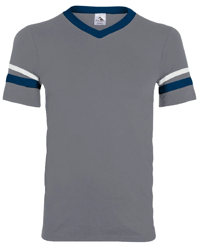 Savings Galore Augusta Sleeve Striped Jersey | Graphite/ Nv/ Wh