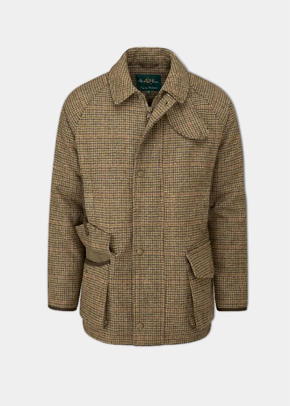 Midnight Sale Surrey Waterproof Tweed Coat In Sycamore - Shooting Fit