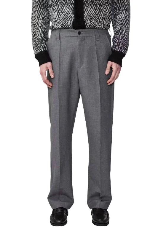 Limited Availability Tauber Trousers In Grey Melange
