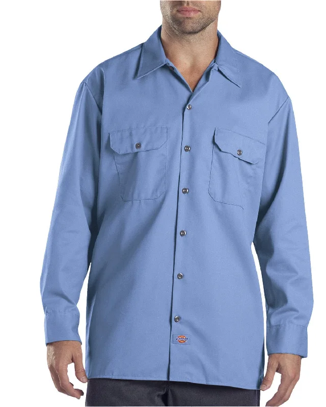 Your Weekend, Your Savings Dickies Long Sleeve Work Shirt | Gulf Blue