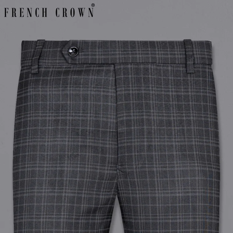 Low Prices Star Dust and Shark Grey Plaid Wool rich Pant