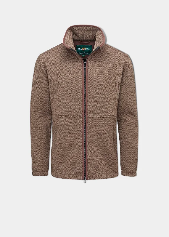 Overstock Sale Aylsham Men's Fleece Jacket In Brown Herringbone - Regular Fit