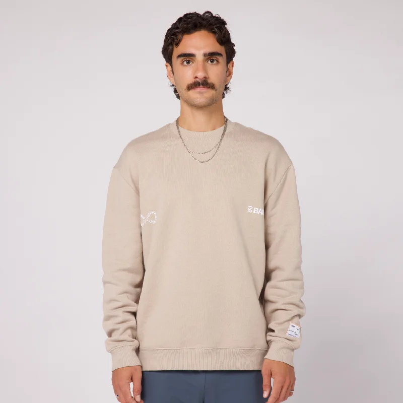 Weekend Discounts to Delight Cotton Fleece Community Crewneck - Unisex, Stone