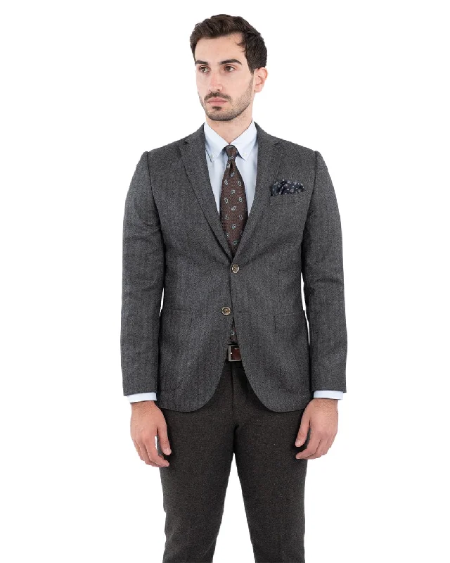 Mega Sale Grey Herringbone Jacket