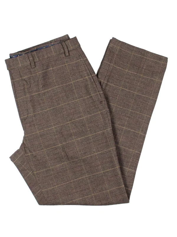 Season Finale Sale Mens Woven Plaid Dress Pants