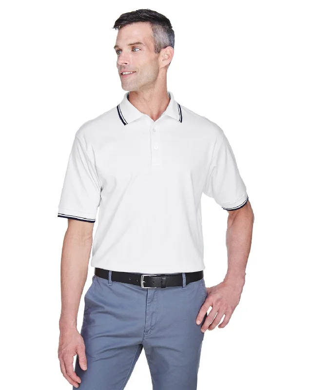 Instant Discount Devon & Jones Tipped Perfect Pima Polo Shirt | White/ Navy