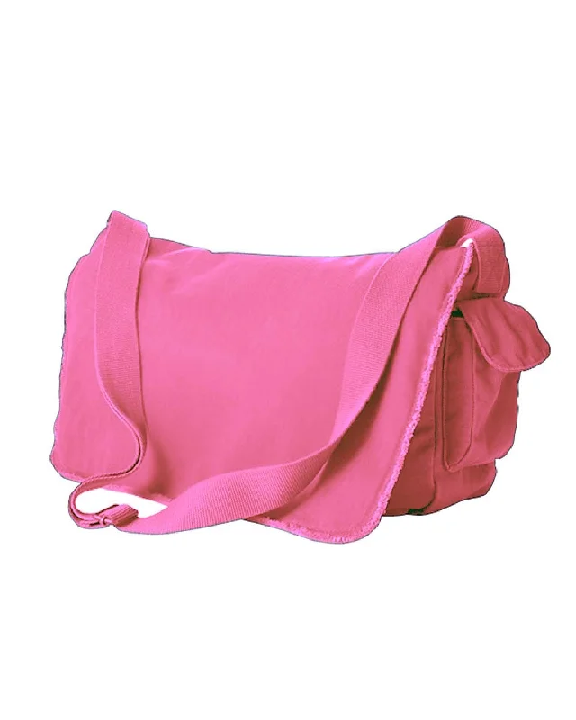 Top Pick Authentic Pigment Raw-Edge Messenger Bag | Flamingo