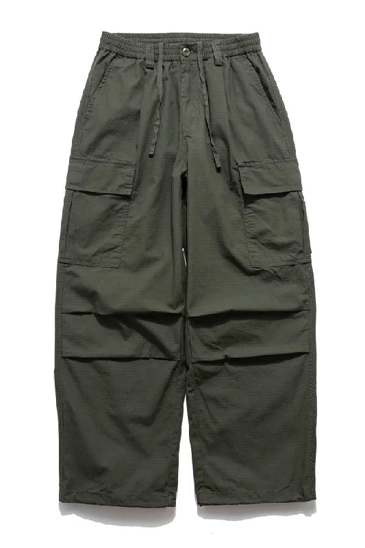 Super Deal Loose Cargo Pants In Army Green