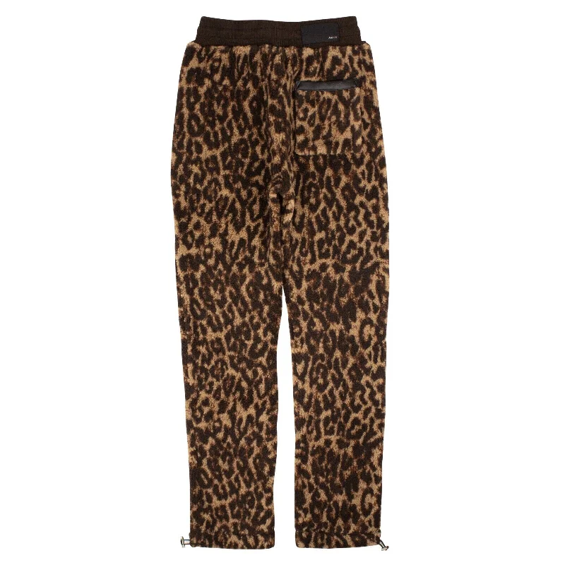 Discount Days Black Printed Leopard Fleece Pants