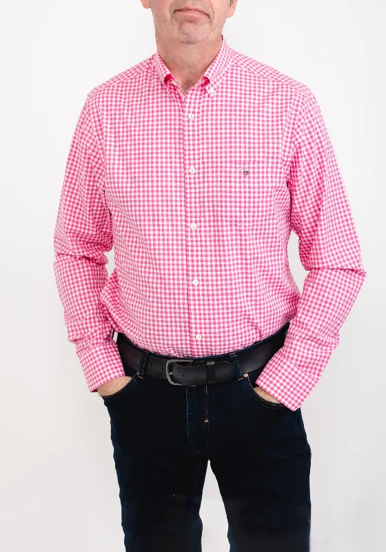 Online Only Gant Broadcloth Gingham Shirt, Perky Pink
