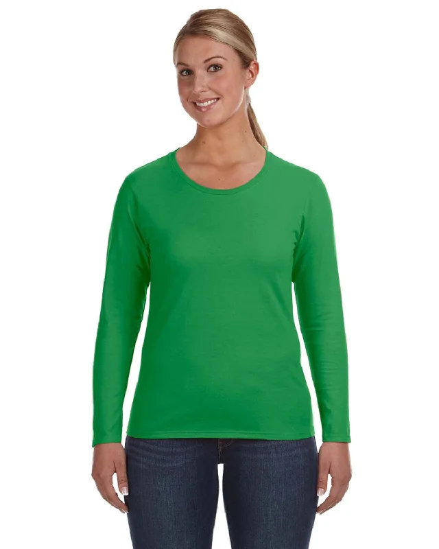 YEAR-End Sale Anvil Ladies Lightweight Long Sleeve T-Shirt | Green Apple