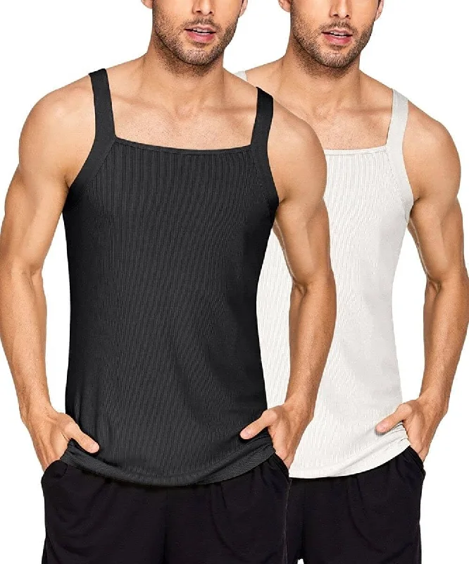 Savings Bonanza 2 Pack Tank Tops Cotton Workout Undershirts (US Only)