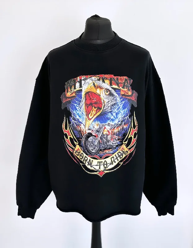 Buy More, Save More Black Eagle Open Hem Sweatshirt.