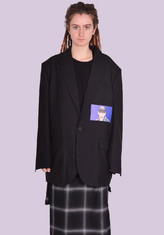 Weekend Price Cuts Galore YUIKI SHIMOJI PATCHED BLAZER BLACK JOHNNY