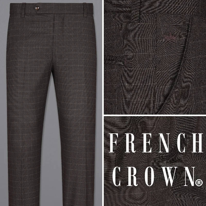 Weekend Specials Just for You Thunder Brown Plaid Pant